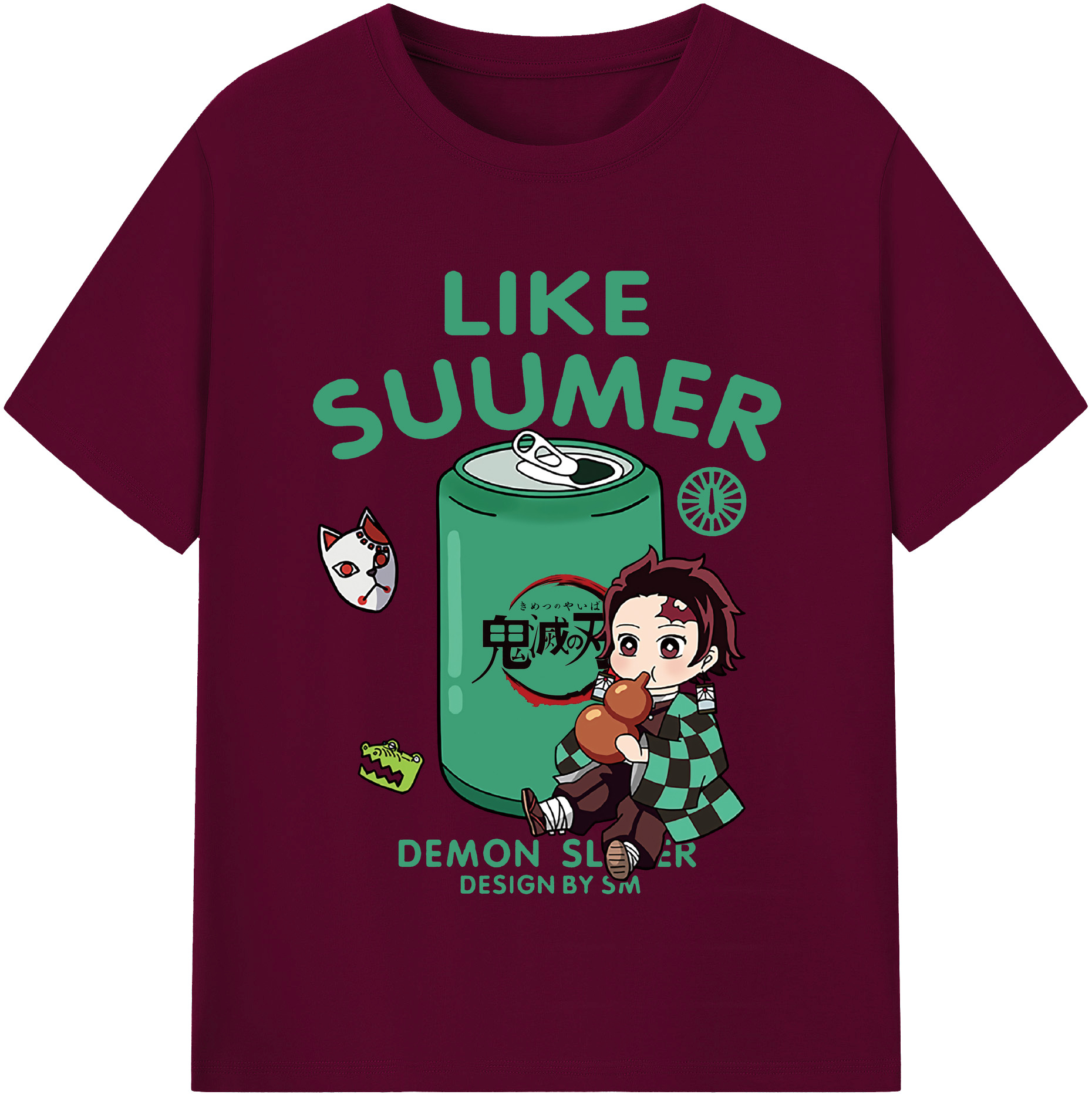 （画像用） 鬼滅の刃 竈門 炭治郎／かまど たんじろう Kamado Tanjirou レディースカジュアルプリントTシャツ（綿100％）